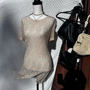 Elegant Cream Midi Dress